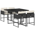 vidaXL Ensemble à manger de jardin coussins 5Pièces Noir Résine tressée