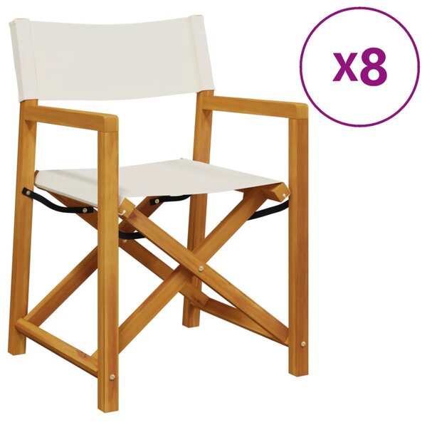 vidaXL Chaises de jardin pliables lot de 8 blanc crème tissu