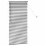 vidaXL Store de Fenêtre avec des rideaux Manuel Argent Aluminium