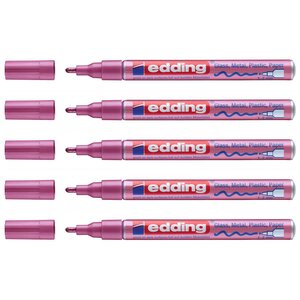 Marqueur Peinture Brillante 751 Rose Métallisé Pointe Fine 1-2 mm x 5 EDDING
