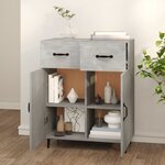 vidaXL Buffet gris béton 69 5x34x90 cm bois d'ingénierie