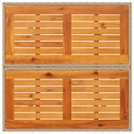 vidaXL Table de jardin beige 80x80x75 cm résine tressée et bois acacia