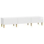 vidaXL Meuble TV Blanc brillant 147 x 34 5 x 30 cm Bois d'ingénierie