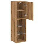 vidaXL Meuble TV avec lumières LED chêne artisanal 30 5x30x102 cm