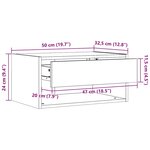 vidaXL Table de chevet avec tiroir 2 Pièces Marron cire 50 x 32 5 x 24 cm