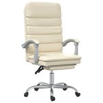 vidaXL Fauteuil de massage inclinable de bureau Crème Similicuir
