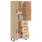 vidaXL Buffet haut Chêne sonoma 69 5x34x180 cm Bois d'ingénierie