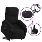 vidaXL Fauteuil inclinable de massage noir tissu microfibre