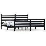 vidaXL Cadre de lit sans matelas bois massif de pin 200x200 cm noir