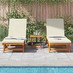vidaXL Transat 2 Pièces Marron 65 x 199 x 84 cm Bois d'Acacia Massif