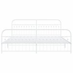 vidaXL Cadre de lit métal sans matelas et pied de lit blanc 193x203 cm