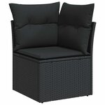 vidaXL Salon de jardin 8 Pièces avec coussins noir résine tressée