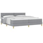 vidaXL Lit à ressorts avec coussin Gris clair 200 x 200 cm tissu