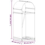 vidaXL Porte-bûches Anthracite 40x45x100 cm Acier galvanisé