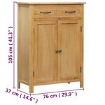 vidaXL Armoire à chaussures 76x37x105 cm Bois de chêne solide