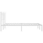 vidaXL Cadre de lit métal sans matelas et tête de lit blanc 135x190 cm