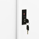 vidaXL Armoire de bureau avec porte coulissante Blanc 90x40x90cm Acier