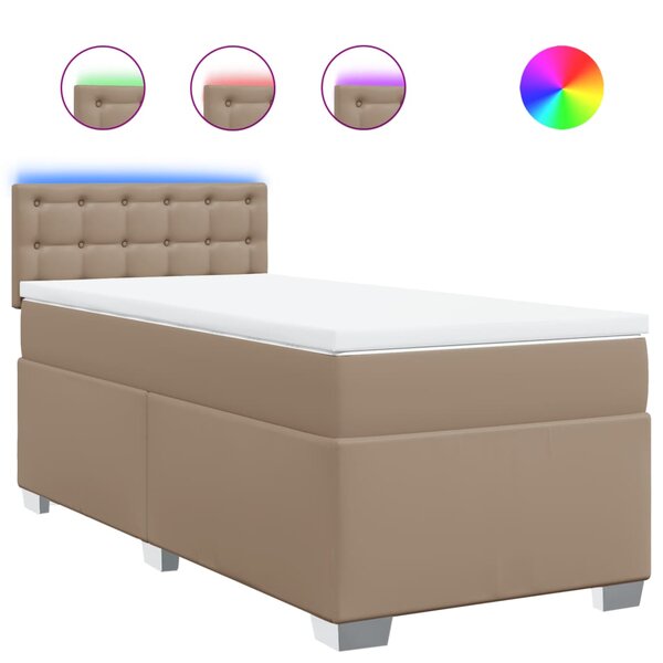 vidaXL Sommier à lattes de lit avec matelas Cappuccino 90x190 cm