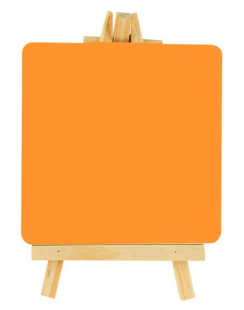 Chevalet et ardoise Orange 10x10 cm