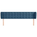 vidaXL Tête de lit avec oreilles Bleu foncé 183x23x78/88 cm Velours