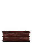 Cartable homme Premium en cuir - KATANA - 2 soufflets - 40 cm - 31017-Marron