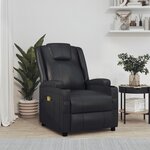 vidaXL Fauteuil de massage Noir Similicuir