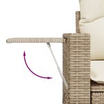 vidaXL Salon de jardin avec coussins 4 Pièces beige résine tressée