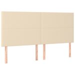 vidaXL Sommier à lattes de lit et matelas et LED Crème 160x200cm Tissu