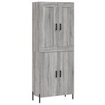 vidaXL Buffet haut Sonoma gris 69 5x34x180 cm Bois d'ingénierie