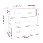 vidaXL Buffet Blanc 80x40x75 cm Bois massif de pin
