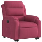vidaXL Fauteuil inclinable électrique rouge bordeaux velours