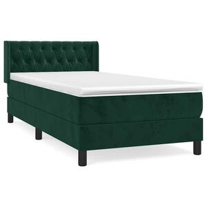 vidaXL Sommier à lattes de lit avec matelas Vert foncé 100x200 cm