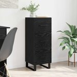vidaXL Buffet Chêne noir 34 5 x 34 x 90 cm Bois d'ingénierie et fer