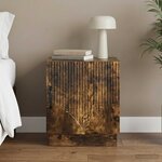 vidaXL Table de chevet Chêne fumé 43 x 34 5 x 47 cm Bois d'ingénierie