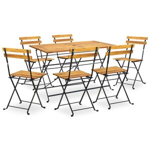 vidaXL Ensemble à manger d'extérieur pliable 7Pièces Bois d'acacia solide