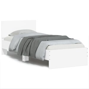 vidaXL Cadre de lit sans matelas avec tête de lit blanc 75x190 cm
