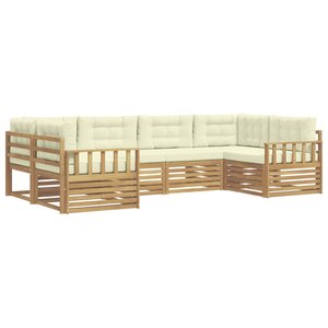 vidaXL Ensemble de canapés d'extérieur 6 pc Blanc et crème