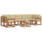 vidaXL Ensemble de canapés d'extérieur 8 Pièces Naturel et Beige