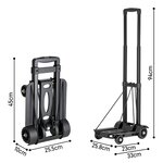 Chariot pliable acier 4 roues 30 kg