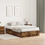 vidaXL Cadre de lit Chêne fumé 200 x 120 x 31 5 cm Bois d'ingénierie