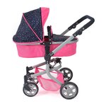 Bayer Chic 2000 595-84 - Poussette pour poupée combinée 2 en 1 Mika Rose bleu marine avec pois