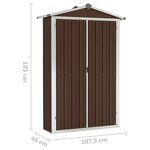 vidaXL Abri de jardin Marron 116x45x175 cm Acier galvanisé