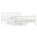 vidaXL Cadre de lit sans matelas blanc bois massif 120x200 cm