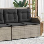 vidaXL Banc de jardin avec coussin Gris clair polyrotin