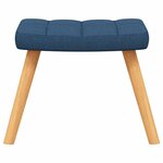 vidaXL Chaise à bascule avec tabouret Bleu Tissu