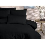 Parure de lit - housse de couette 220 x 240 + 2 taies d'oreiller 60 x 60  80  coton- Noir