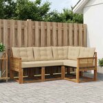 vidaXL Ensemble de canapés d'extérieur 4 Pièces Naturel et Beige