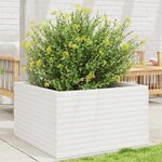 vidaXL Jardinière blanc 80x80x46 cm bois de pin massif