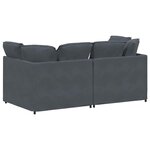 vidaXL Canapé modulaire avec coussins en velours gris foncé