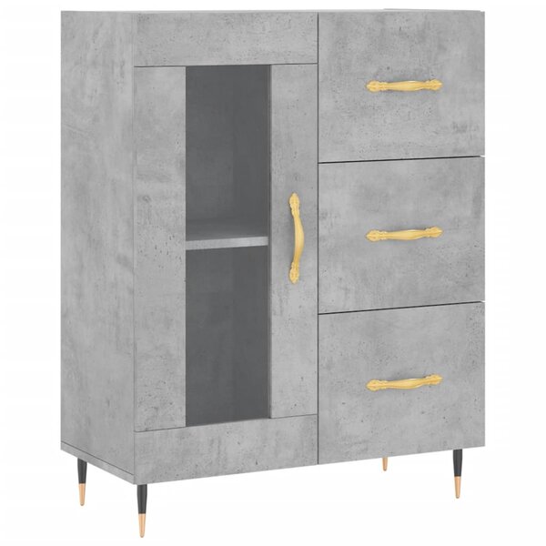 vidaXL Buffet gris béton 69 5x34x90 cm bois d'ingénierie